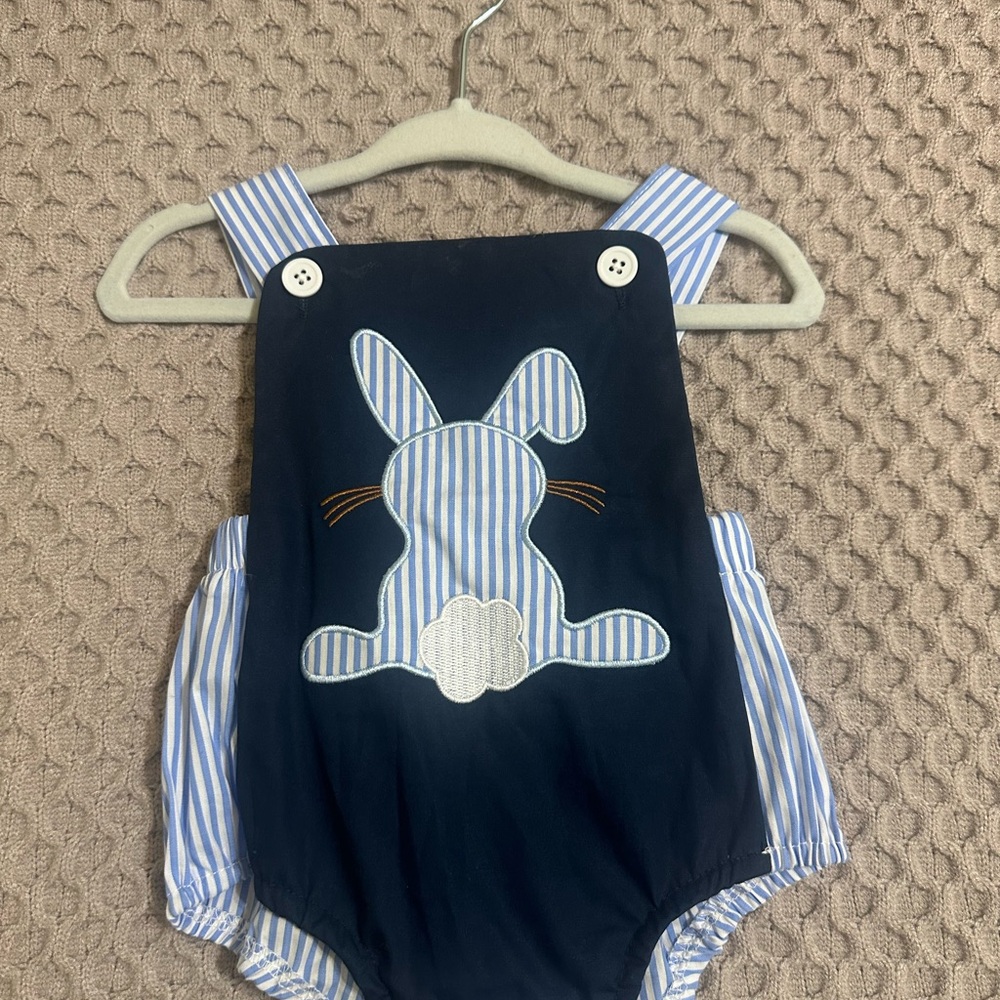 Navy Blue Bunny Bodysuit for Kids